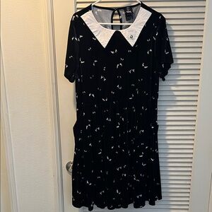 Disney Haunted Mansion Velvet Black and White Dress